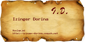 Izinger Dorina névjegykártya